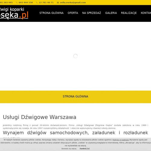 Warszawa - dźwigi samojezdne
