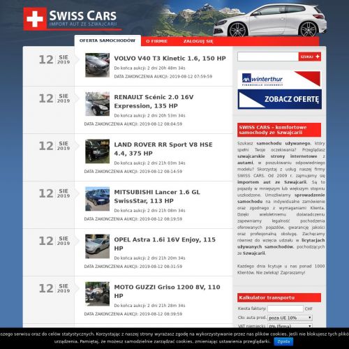 Koszt sprowadzenia auta ze szwajcarii