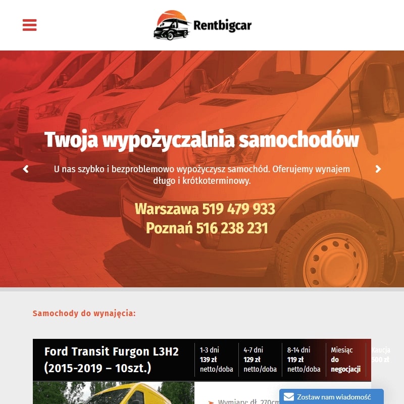 Poznań - wynajem aut dostawczych