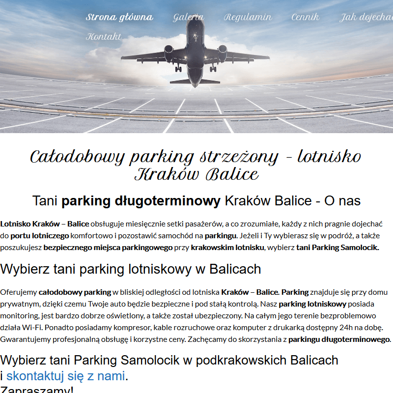 Balice parking w Krakowie