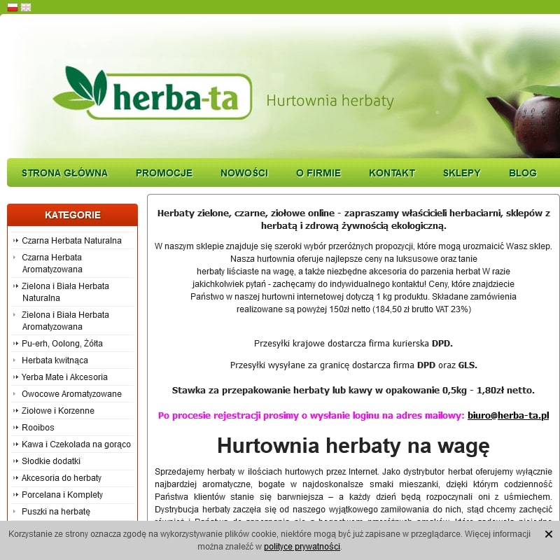 Herbata hurtowo