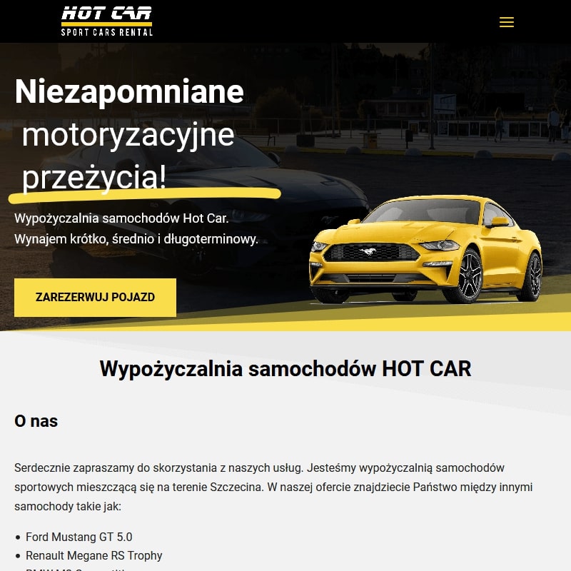 Wypożyczalnia samochodów sportowych w Szczecinie