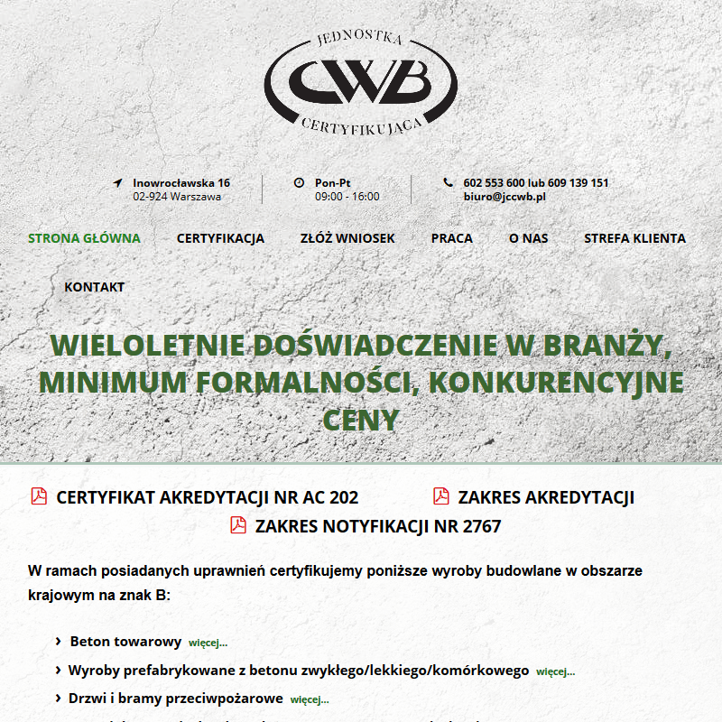 Warszawa - certyfikacja wyrobów ogniochronnych