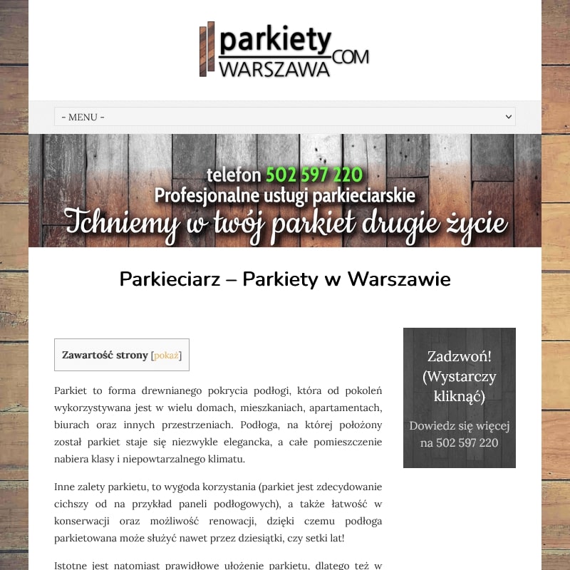 Układanie podłogi drewnianej - Warszawa